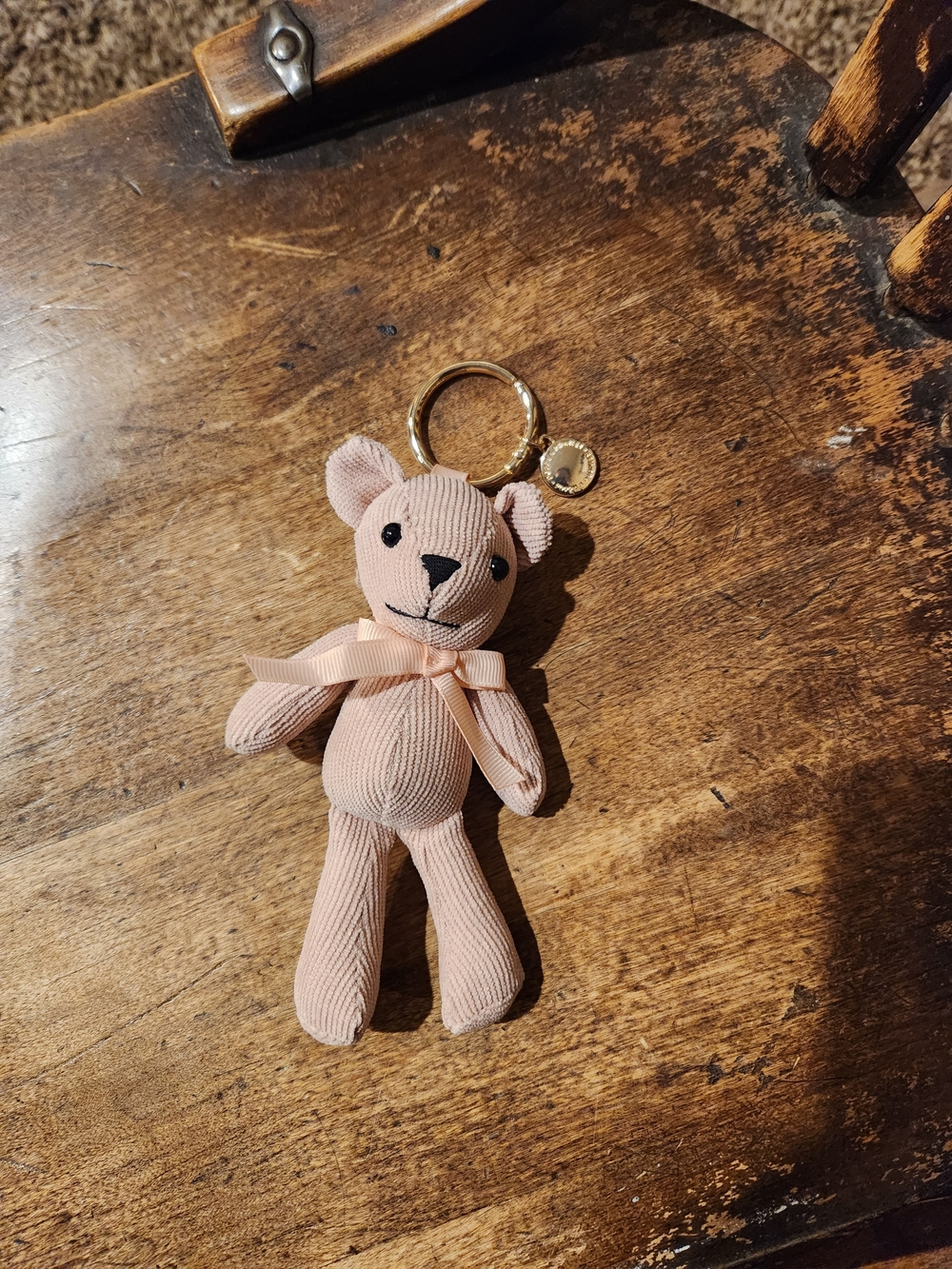 Poppies & Peonies Blush Bear Bag Charm